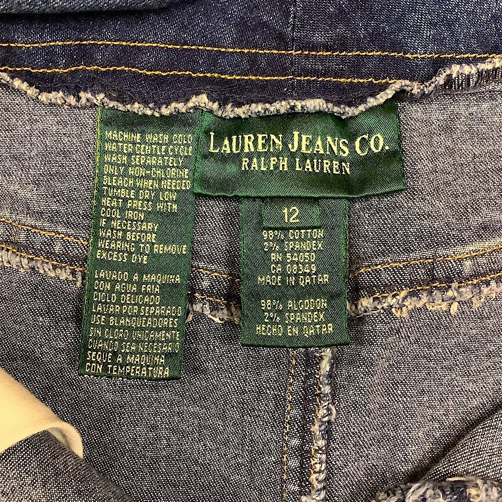 Lauren Jeans Co. Ralph Lauren High Waisted Stretch Denim Skirt, Size 12 - Picture 6 of 9